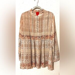 Christina tunic Beige Snake Print Blouse